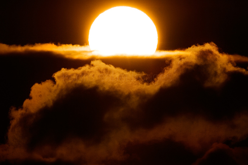 Sun behind the clouds